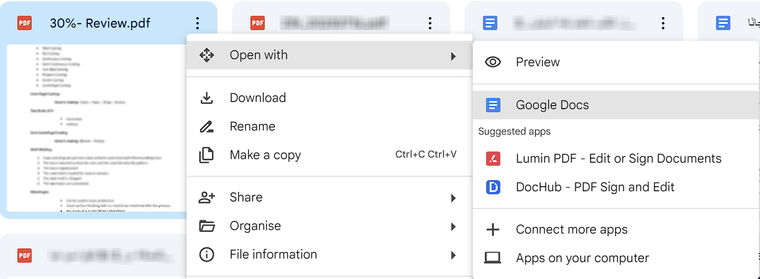 التعديل على PDF باستخدام Google Docs2