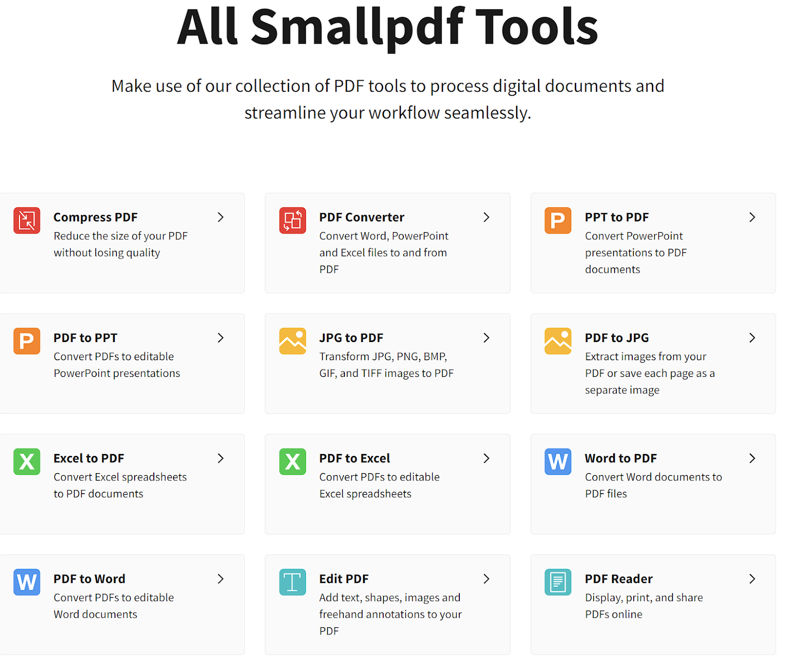 التعديل على PDF باستخدام موقع SmallPDF