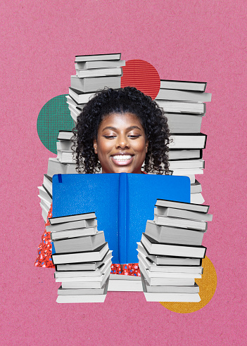woman with books